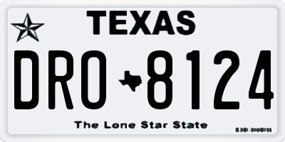 TX license plate DRO8124