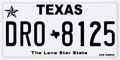 TX license plate DRO8125
