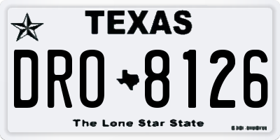 TX license plate DRO8126