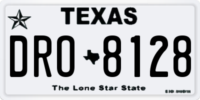 TX license plate DRO8128