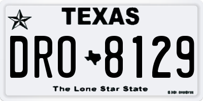 TX license plate DRO8129