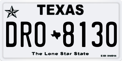 TX license plate DRO8130