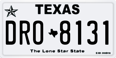 TX license plate DRO8131