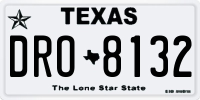 TX license plate DRO8132