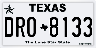 TX license plate DRO8133