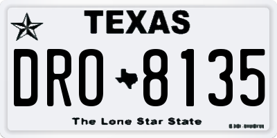TX license plate DRO8135