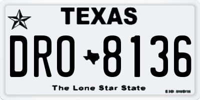 TX license plate DRO8136