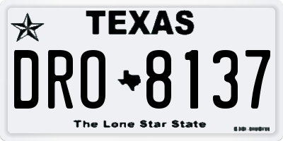 TX license plate DRO8137