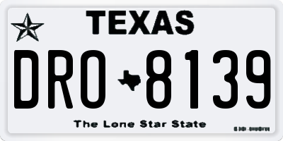 TX license plate DRO8139