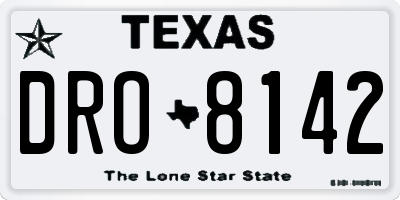 TX license plate DRO8142