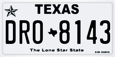 TX license plate DRO8143