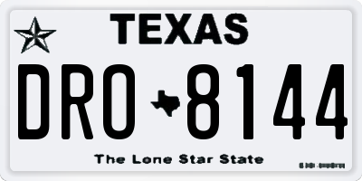 TX license plate DRO8144