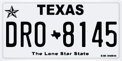 TX license plate DRO8145