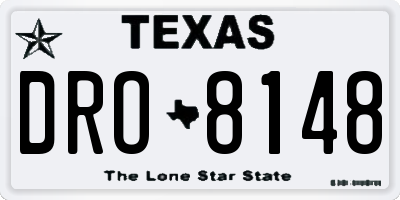 TX license plate DRO8148