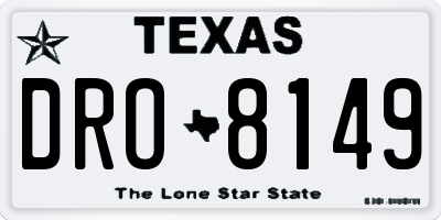 TX license plate DRO8149