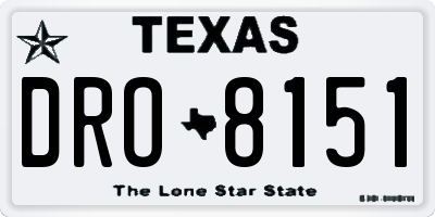 TX license plate DRO8151