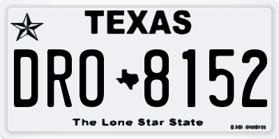 TX license plate DRO8152