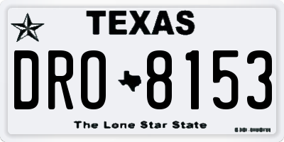 TX license plate DRO8153