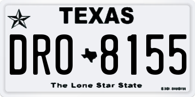 TX license plate DRO8155