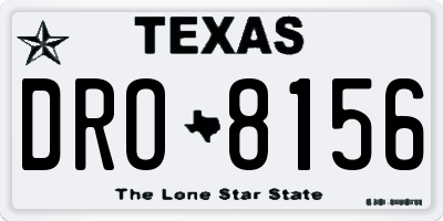 TX license plate DRO8156