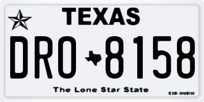 TX license plate DRO8158