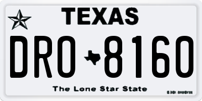 TX license plate DRO8160