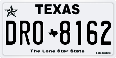 TX license plate DRO8162