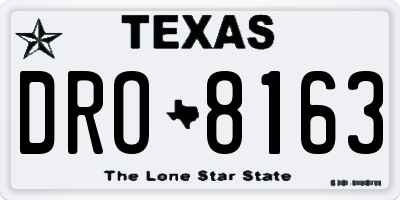TX license plate DRO8163