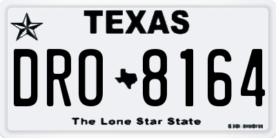 TX license plate DRO8164