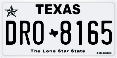 TX license plate DRO8165