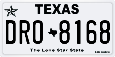 TX license plate DRO8168