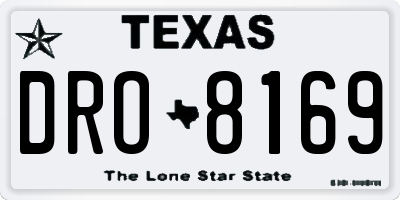 TX license plate DRO8169
