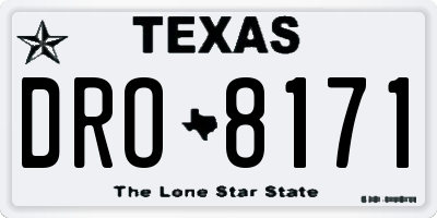 TX license plate DRO8171