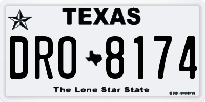 TX license plate DRO8174