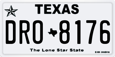 TX license plate DRO8176