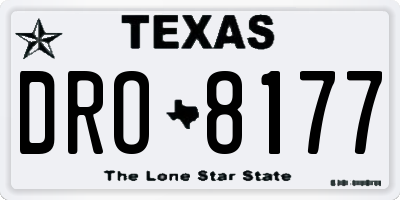 TX license plate DRO8177
