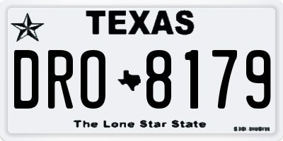TX license plate DRO8179
