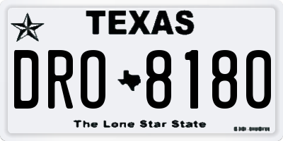 TX license plate DRO8180