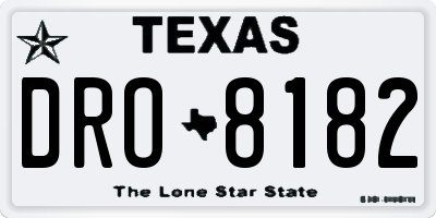 TX license plate DRO8182