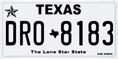 TX license plate DRO8183