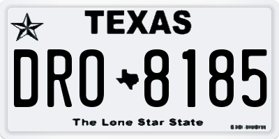 TX license plate DRO8185