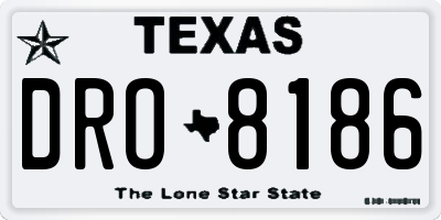 TX license plate DRO8186