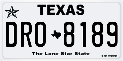 TX license plate DRO8189