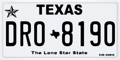 TX license plate DRO8190