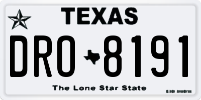TX license plate DRO8191