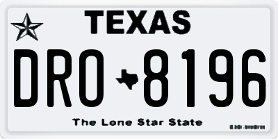 TX license plate DRO8196
