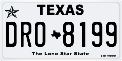 TX license plate DRO8199