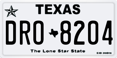TX license plate DRO8204