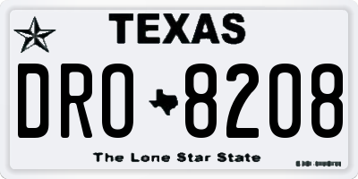 TX license plate DRO8208