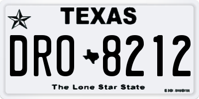 TX license plate DRO8212